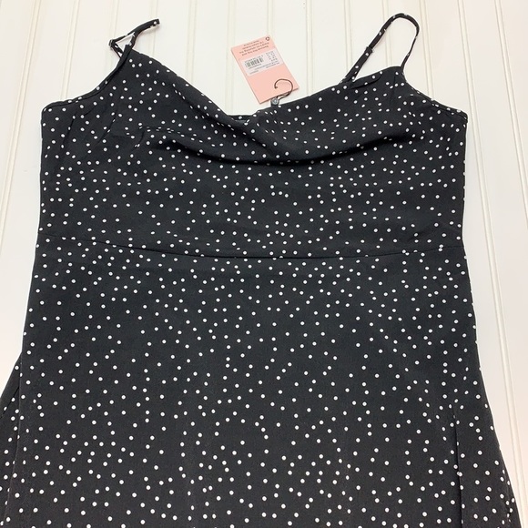 Missguided black polka dot, drape front dress NWT - Picture 7 of 16